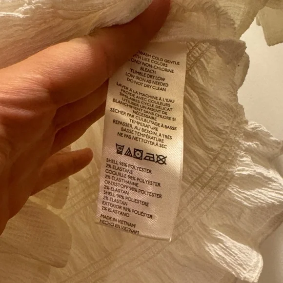 Maeve smocked button down blouse ivory size Ds - Picture 10 of 11